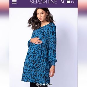 Blue Floral Maternity & Nursing Dress